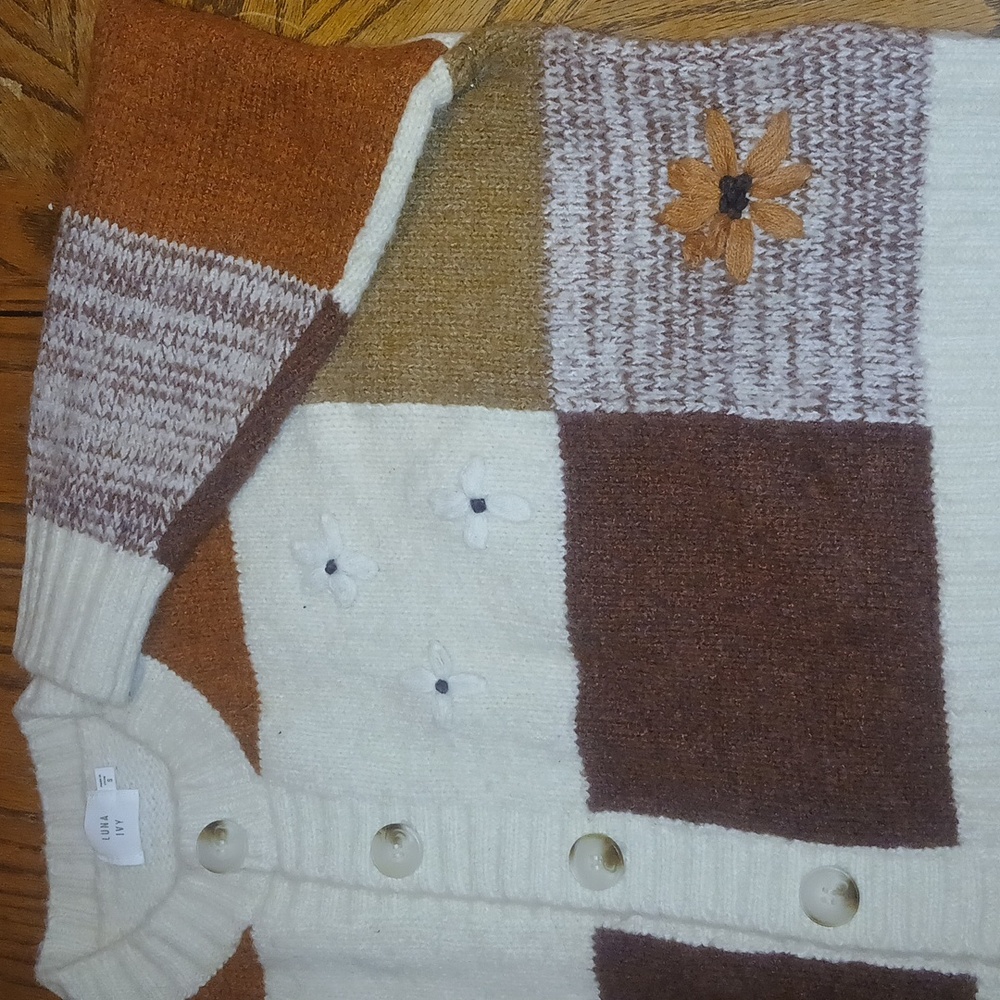 ' Multicolor Patchwork Cardigan - Picture 3 of 3